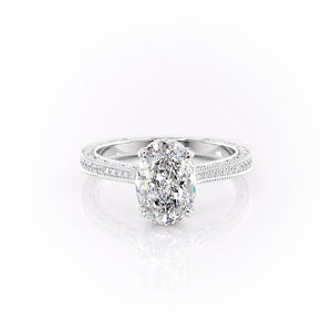 The Pave Cathedral Sierra Set With A 1 Carat Oval Moissanite