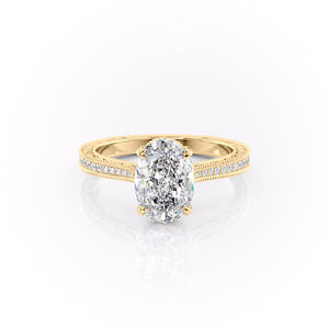 The Pave Cathedral Sierra Set With A 3 Carat Oval Lab Diamond
