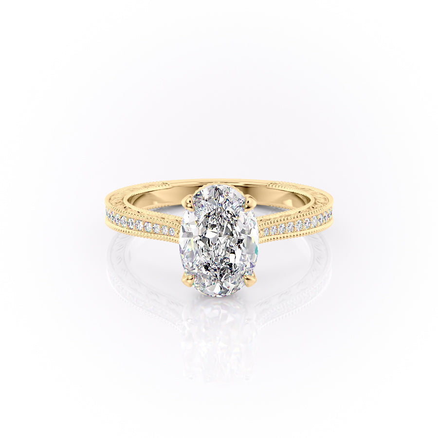 The Pave Cathedral Sierra Set With A 2.5 Carat Oval Lab Diamond