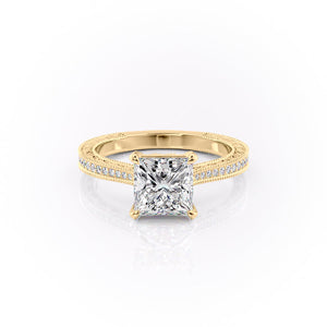 The Pave Cathedral Sierra Set With A 4 Carat Princess Moissanite