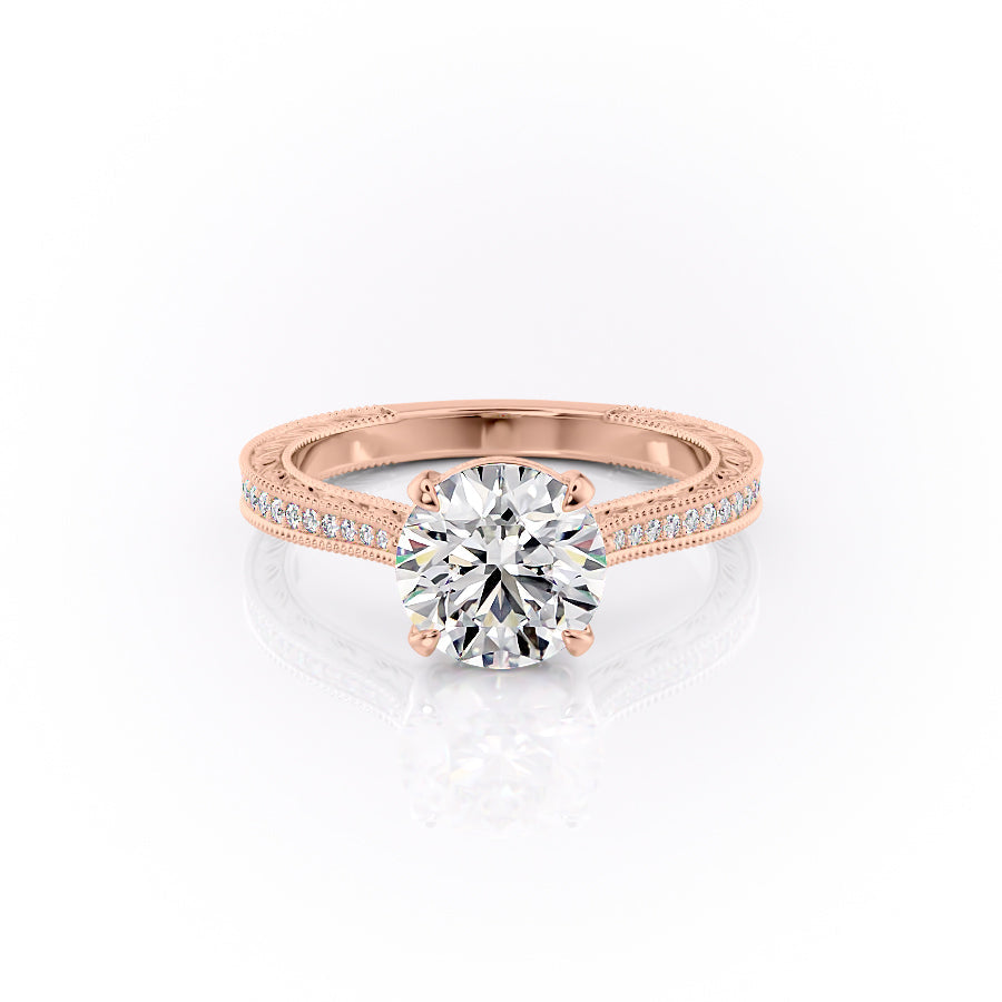 The Pave Cathedral Sierra Set With A 2 Carat Round Moissanite