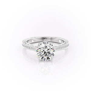 The Pave Cathedral Sierra Set With A 4 Carat Round Moissanite