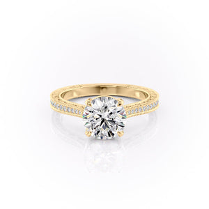 The Pave Cathedral Sierra Set With A 2.5 Carat Round Moissanite