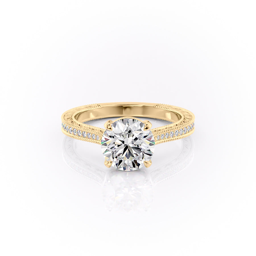 The Pave Cathedral Sierra Set With A 2 Carat Round Moissanite
