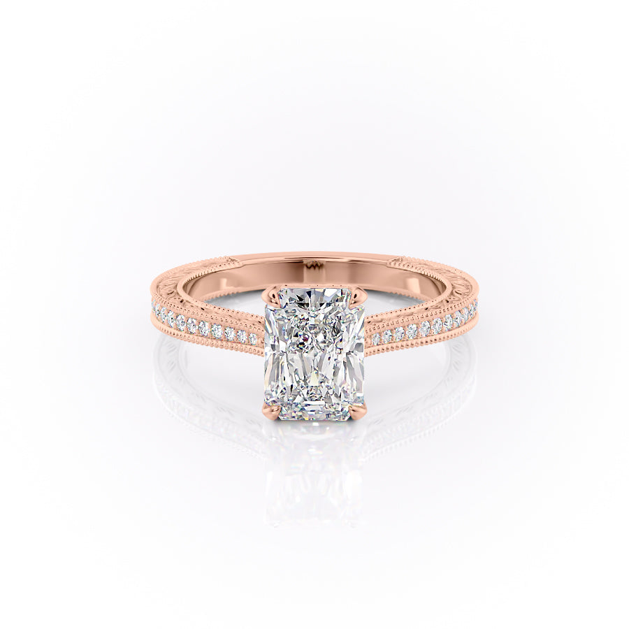 The Pave Cathedral Sierra Set With A 3 Carat Radiant Lab Diamond