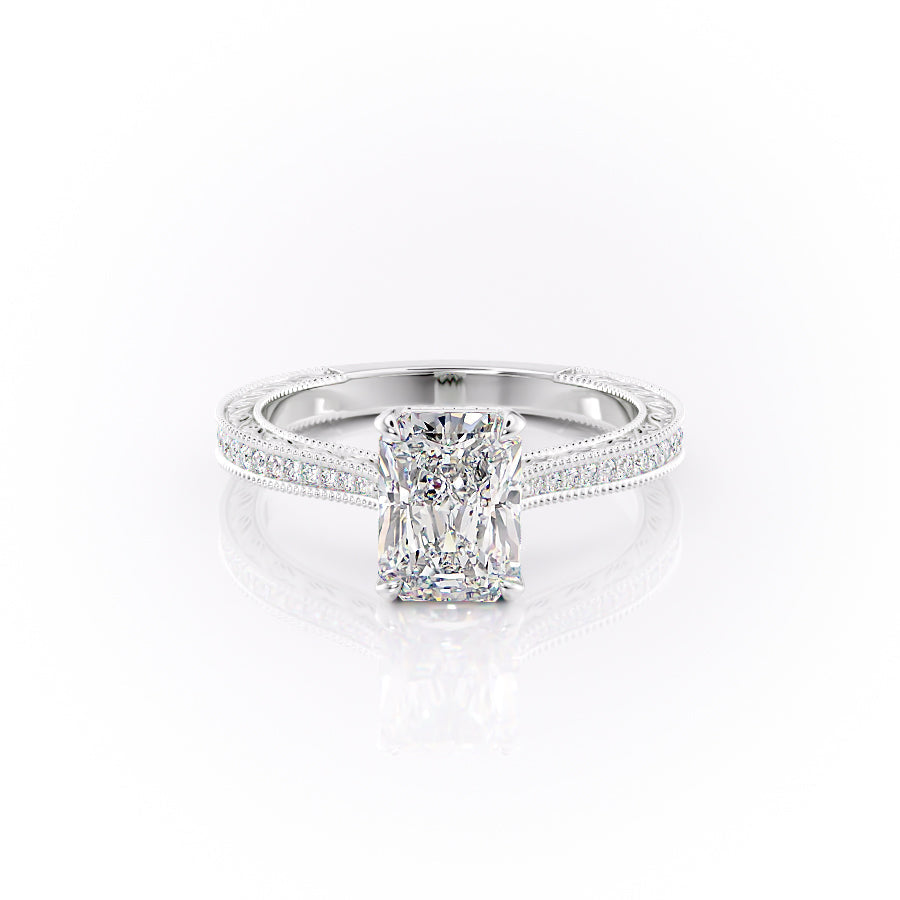 The Pave Cathedral Sierra Set With A 2.5 Carat Radiant Lab Diamond