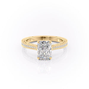 The Pave Cathedral Sierra Set With A 1.5 Carat Radiant Lab Diamond