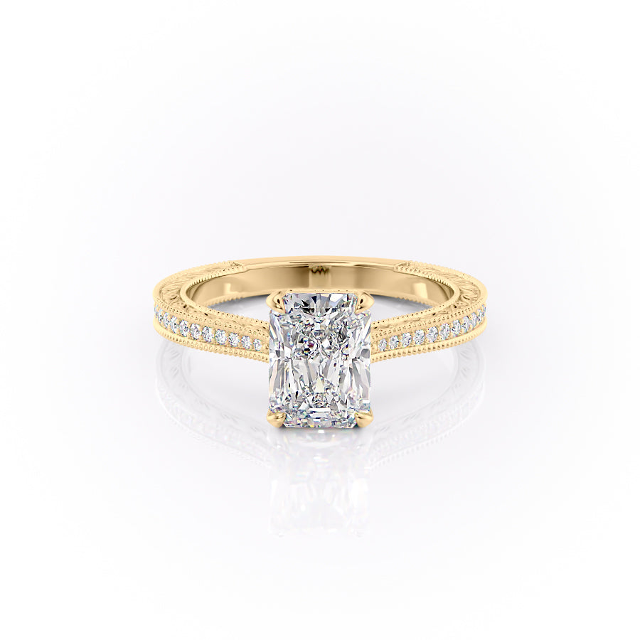 The Pave Cathedral Sierra Set With A 3 Carat Radiant Lab Diamond