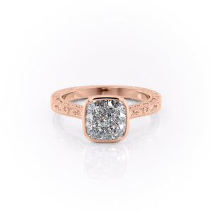 The Bezel Sierra Set With A 4.5 Carat Cushion Moissanite