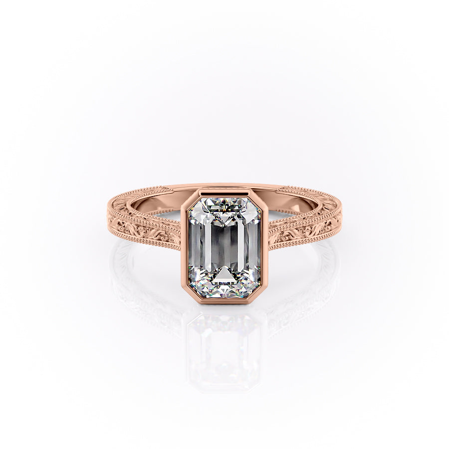 The Bezel Sierra Set With A 1.5 Carat Emerald Moissanite