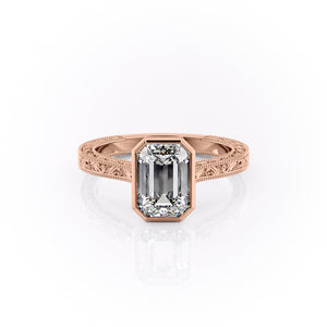 The Bezel Sierra Set With A 3.5 Carat Emerald Moissanite