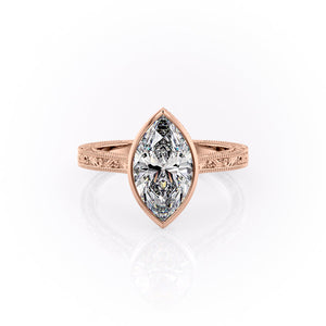 The Bezel Sierra Set With A 2.5 Carat Marquise Moissanite