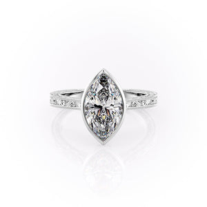 The Bezel Sierra Set With A 3.5 Carat Marquise Moissanite