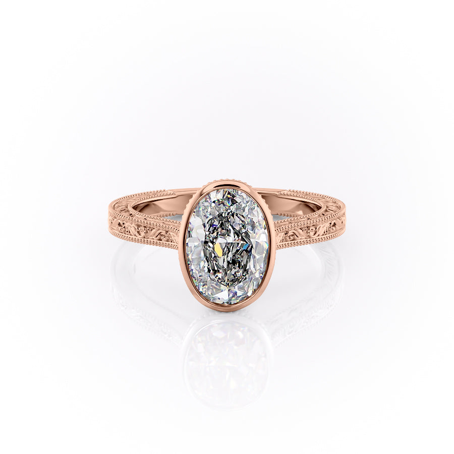 The Bezel Sierra Set With A 2.5 Carat Oval Moissanite