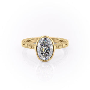 The Bezel Sierra Set With A 3 Carat Oval Moissanite