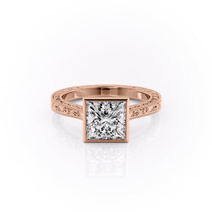 The Bezel Sierra Set With A 5 Carat Princess Moissanite