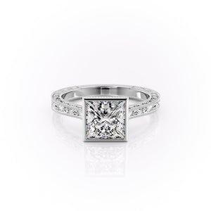 The Bezel Sierra Set With A 3 Carat Princess Moissanite