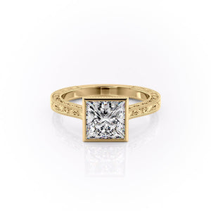 The Bezel Sierra Set With A 5 Carat Princess Moissanite