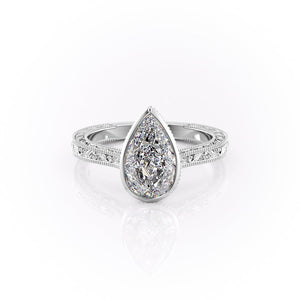 The Bezel Sierra Set With A 1.5 Carat Pear Moissanite