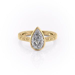 The Bezel Sierra Set With A 1.5 Carat Pear Moissanite