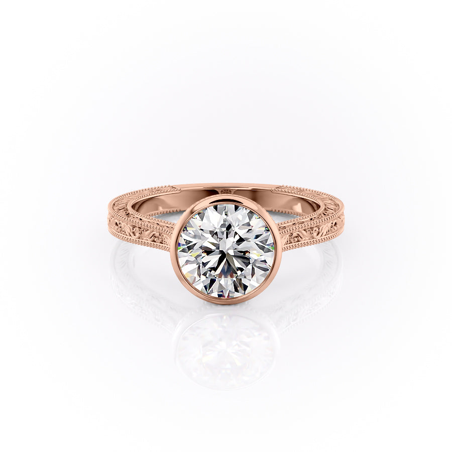 The Bezel Sierra Set With A 3 Carat Round Moissanite