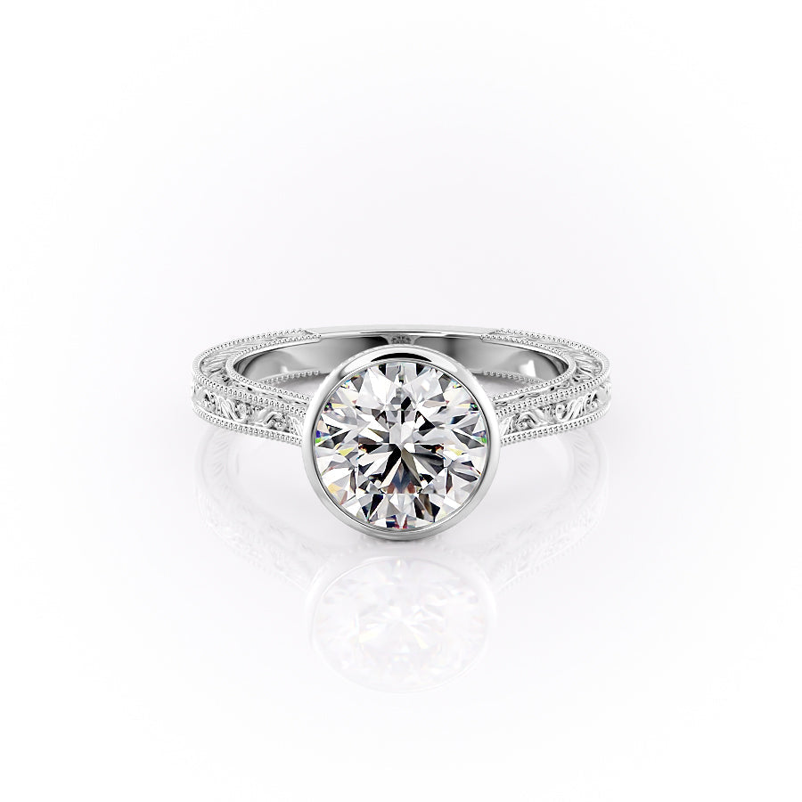 The Bezel Sierra Set With A 4.5 Carat Round Moissanite