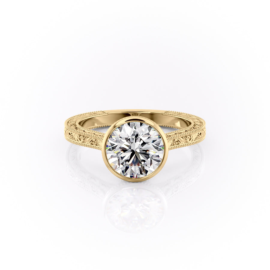 The Bezel Sierra Set With A 3.5 Carat Round Moissanite