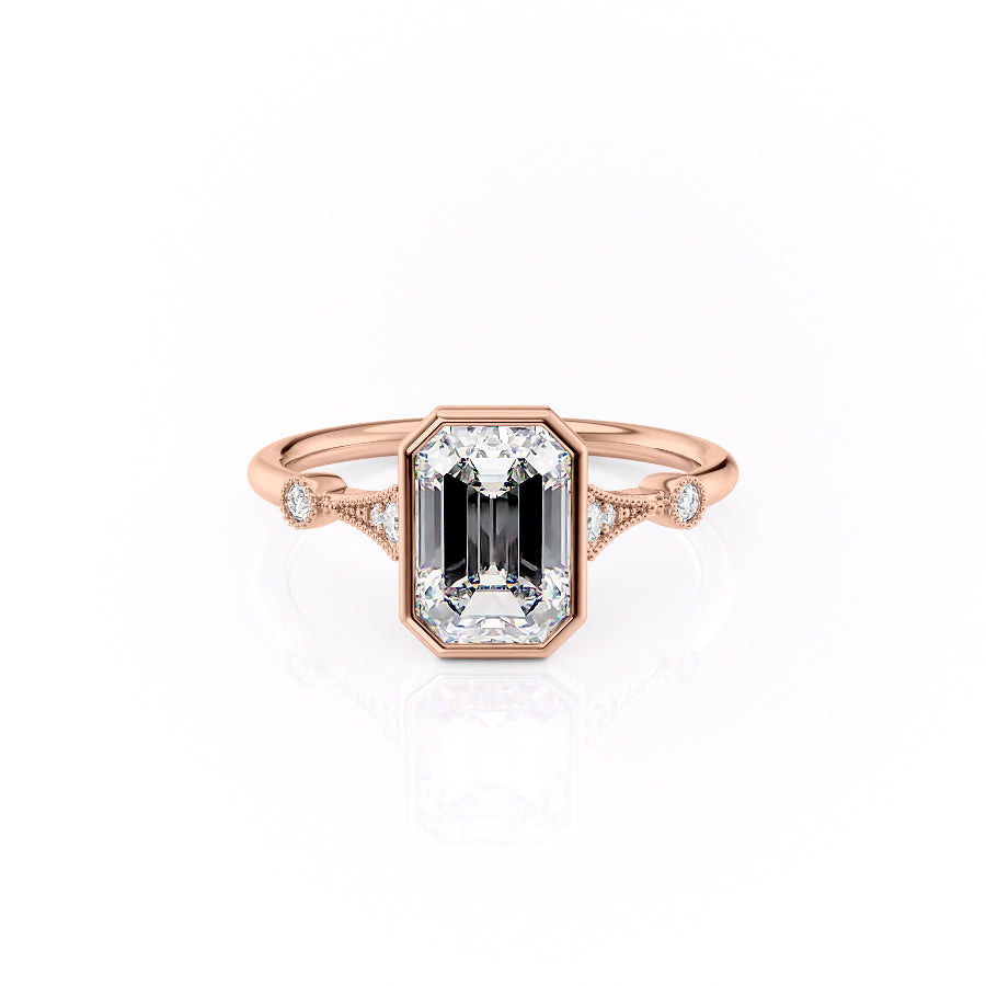 The Bezel Amber Set With A 1.5 Carat Emerald Moissanite