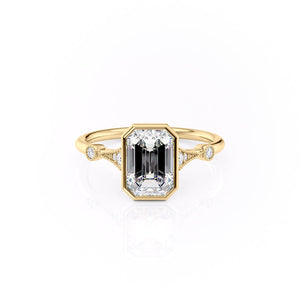 The Bezel Amber Set With A 1.5 Carat Emerald Moissanite