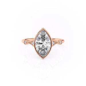 The Bezel Amber Set With A 4 Carat Marquise Moissanite