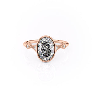 The Bezel Amber Set With A 1.5 Carat Oval Moissanite