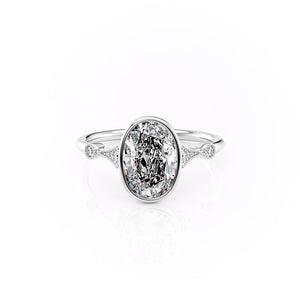 The Bezel Amber Set With A Oval Moissanite