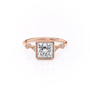 The Bezel Amber Set With A 1.5 Carat Princess Moissanite