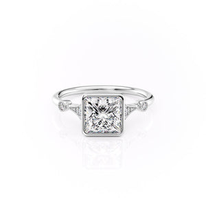 The Bezel Amber Set With A Princess Moissanite