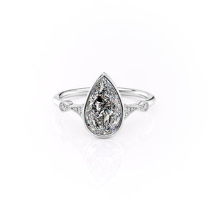 The Bezel Amber Set With A Pear Moissanite