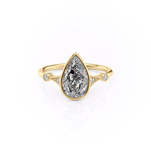 The Bezel Amber Set With A 1.5 Carat Pear Moissanite