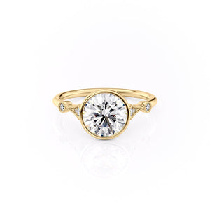The Bezel Amber Set With A 1 Carat Round Moissanite
