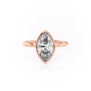 The Razor Bezel Kamellie Set With A Marquise Moissanite