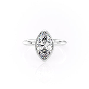The Razor Bezel Kamellie Set With A Marquise Moissanite