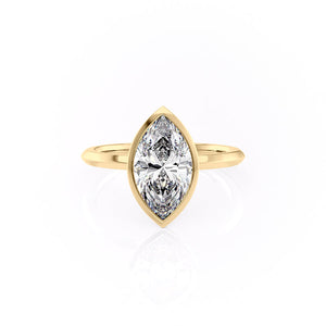 The Razor Bezel Kamellie Set With A 1.5 Carat Marquise Moissanite