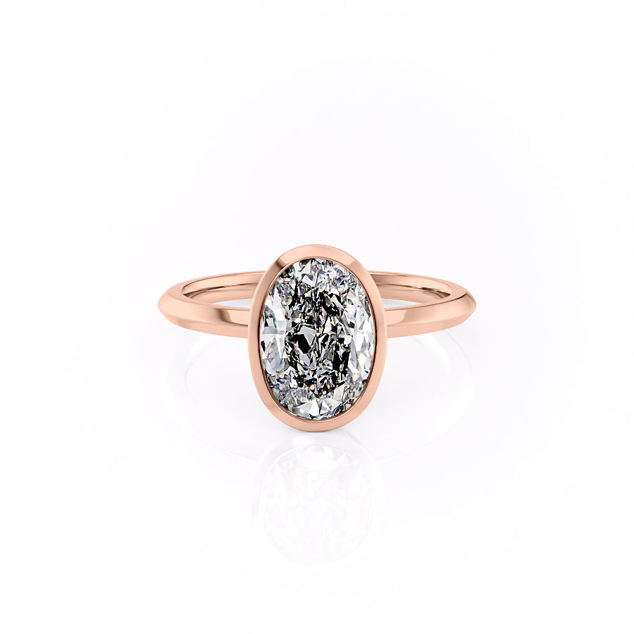 The Razor Bezel Kamellie Set With A 1.5 Carat Oval Moissanite