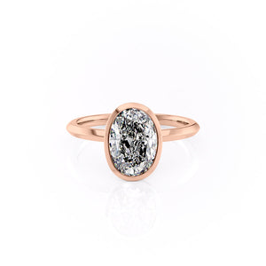 The Razor Bezel Kamellie Set With A 1.5 Carat Oval Moissanite