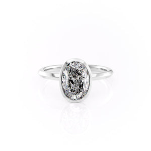 The Razor Bezel Kamellie Set With A 1.5 Carat Oval Moissanite