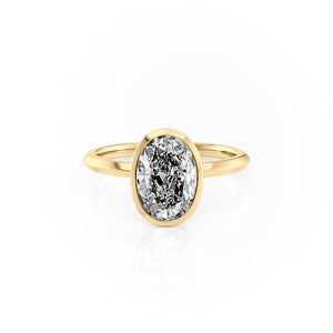 The Razor Bezel Kamellie Set With A Oval Moissanite