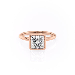 The Razor Bezel Kamellie Set With A 1.5 Carat Princess Moissanite