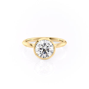 The Razor Bezel Kamellie Set With A 1 Carat Round Moissanite