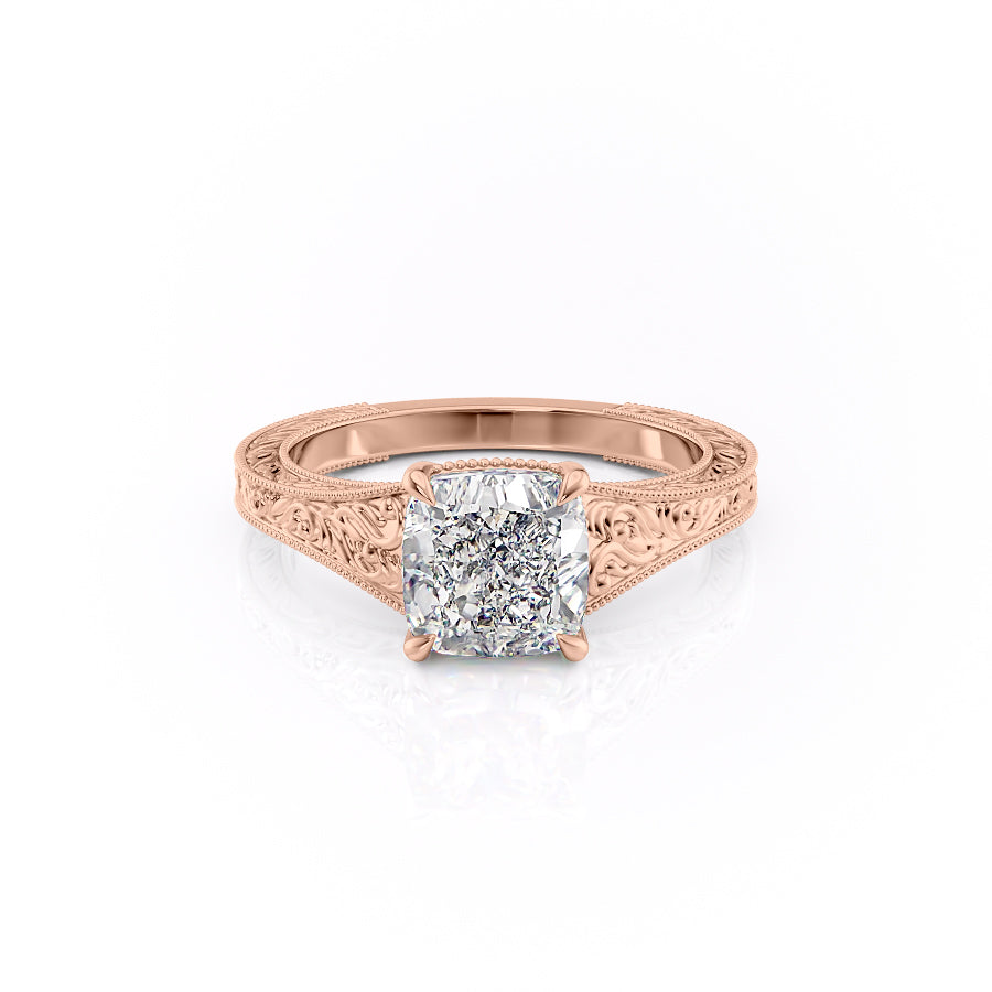 The Florence Set With A 2 Carat Cushion Moissanite