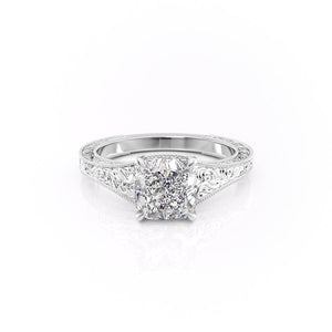 The Florence Set With A 2.5 Carat Cushion Moissanite