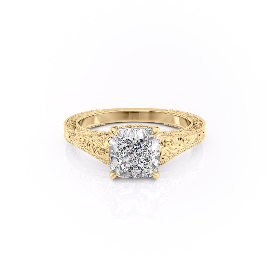 The Florence Set With A 3 Carat Cushion Moissanite