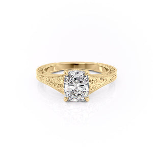 The Florence Set With A 5 Carat Elongated Cushion Moissanite